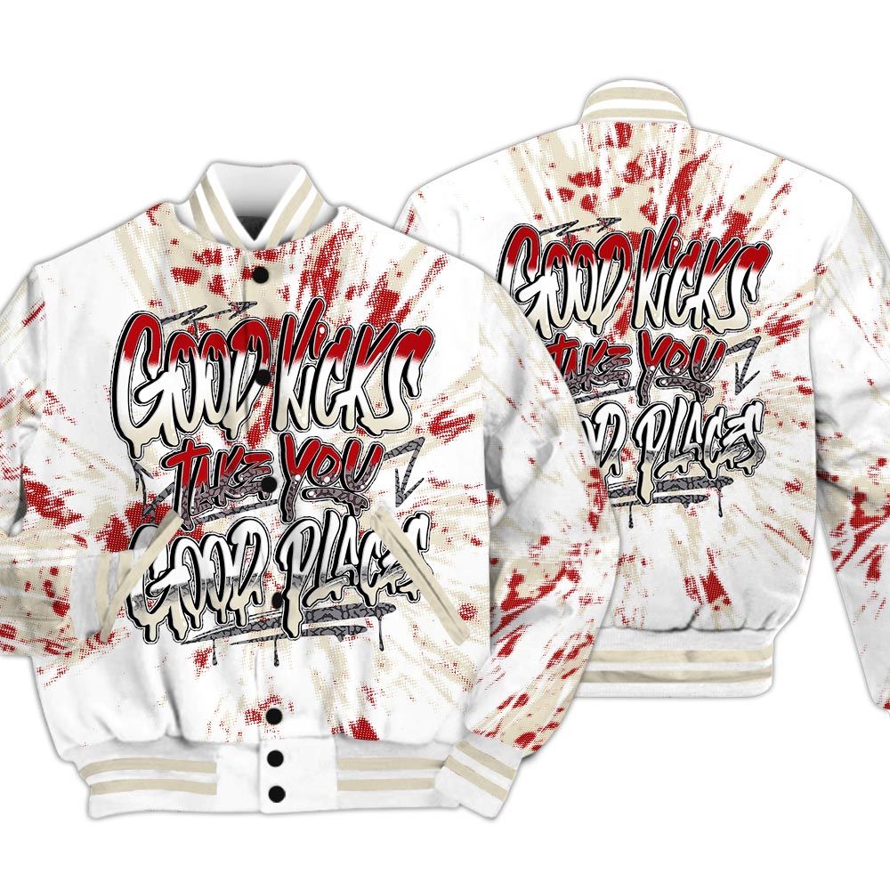 Varsity Jacket To Match Cement Grey 3s - Good Kick Good Places Luxury Varsity Jacket Unisex