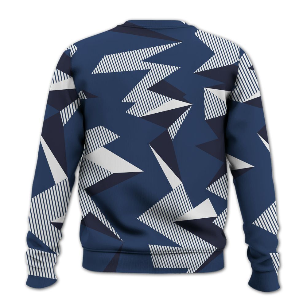 Sweatshirt To Match Low 85 Metallic Blue 1s - Geometric Camouflage Pattern All Over Print