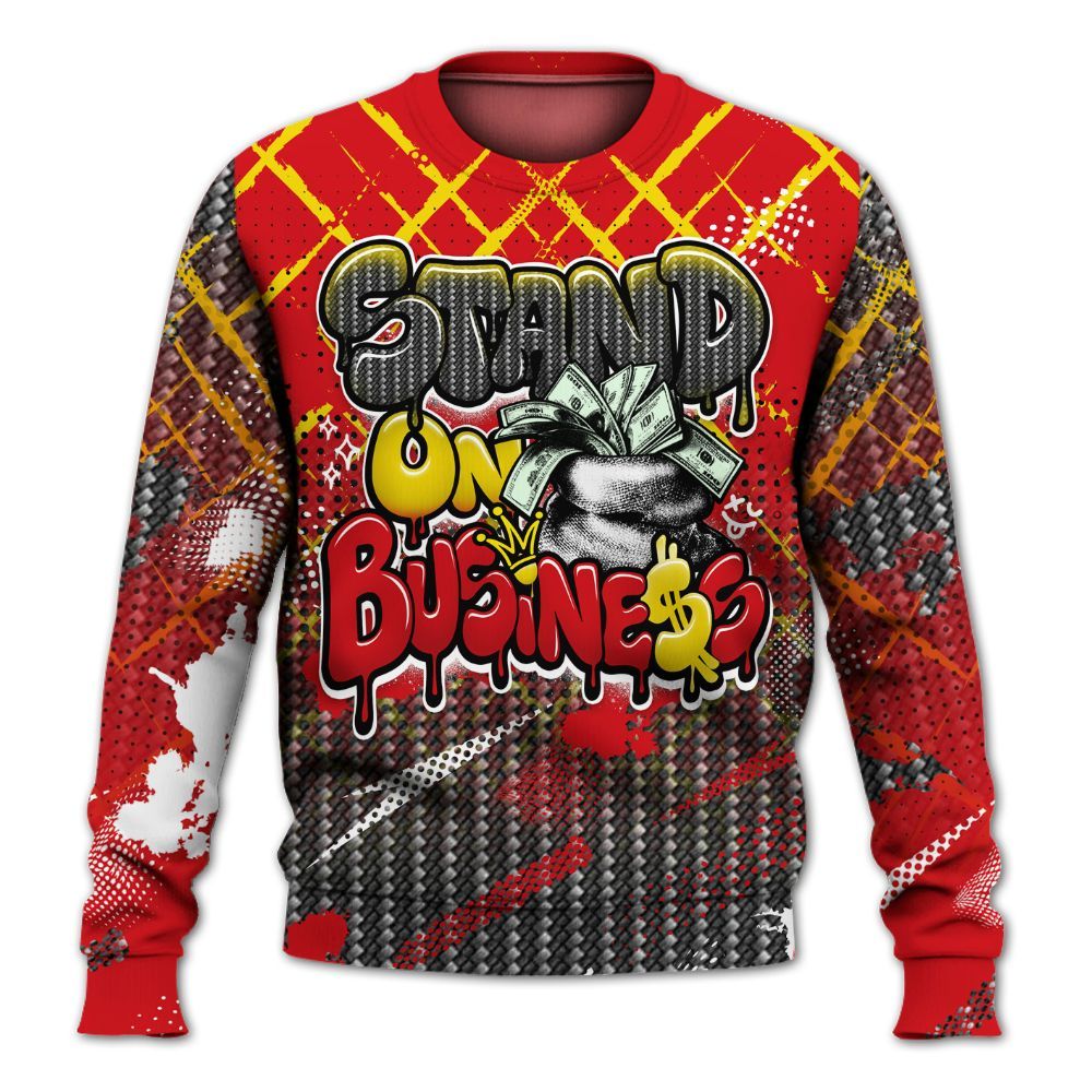 Sweatshirt To Match Ferrari 14s - Halftone Stand Business Drip All Over Print