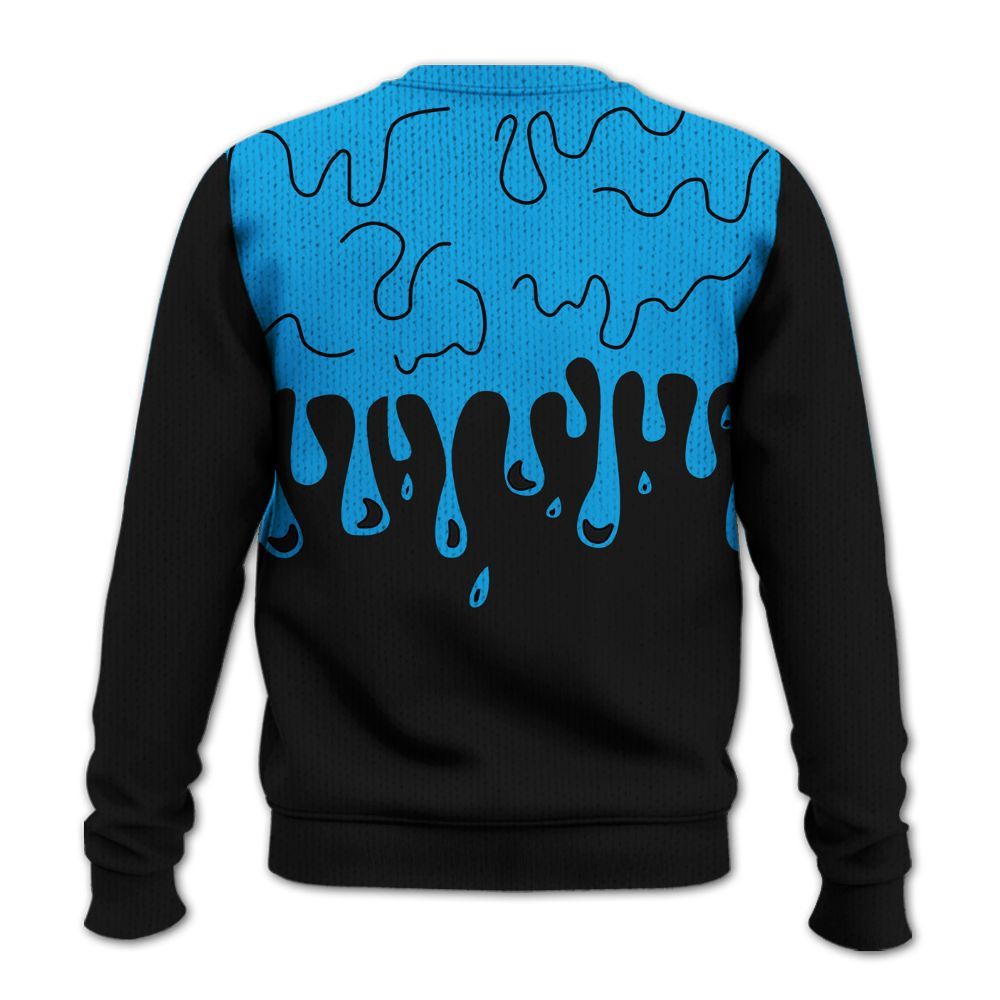 Knitted Sweater To Match Black University Blue 2022 13s - Snake Trust No One Drip