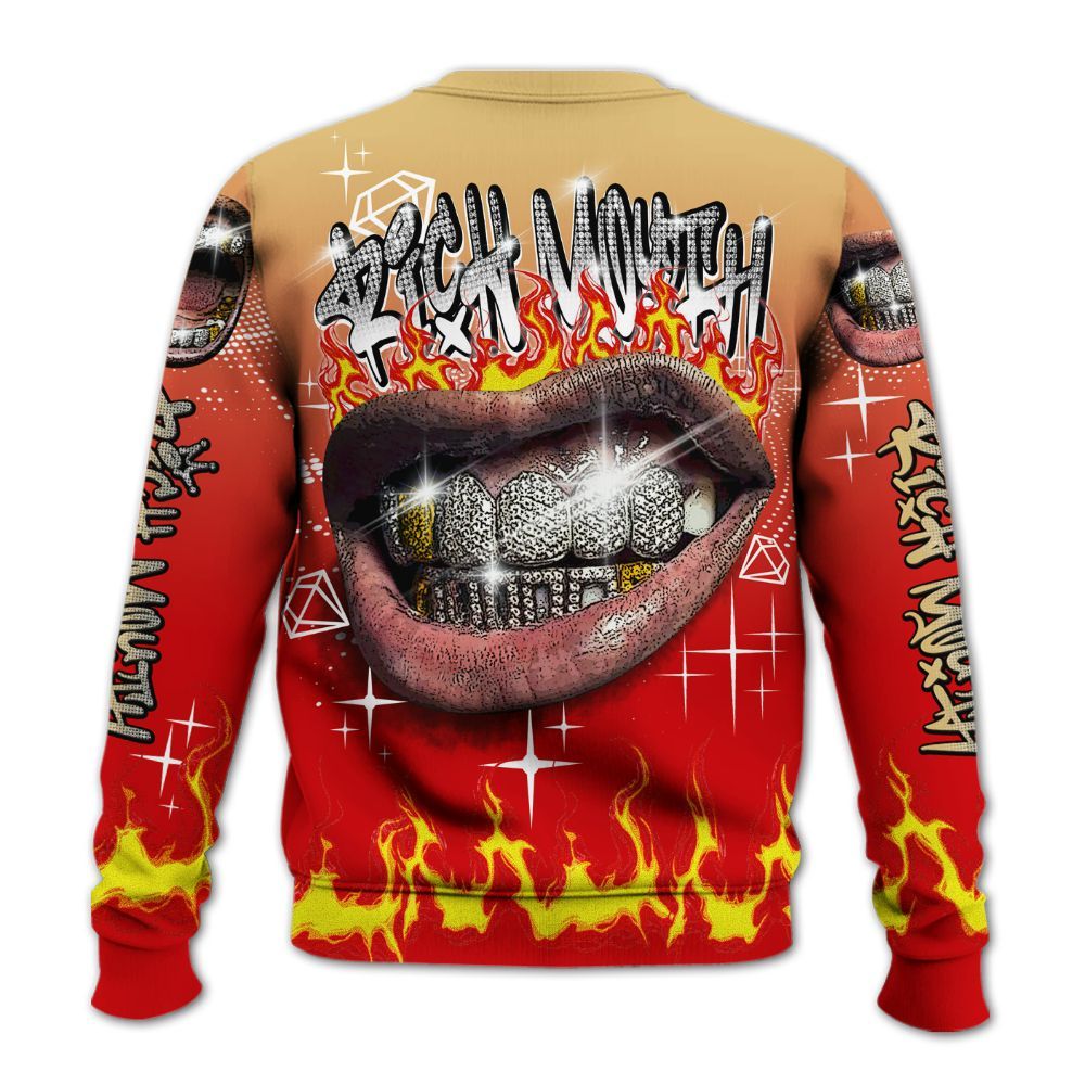 Sweatshirt To Match Ja 2 Halloween - Rich Mouth Fire Rap Retro 90s All Over Print