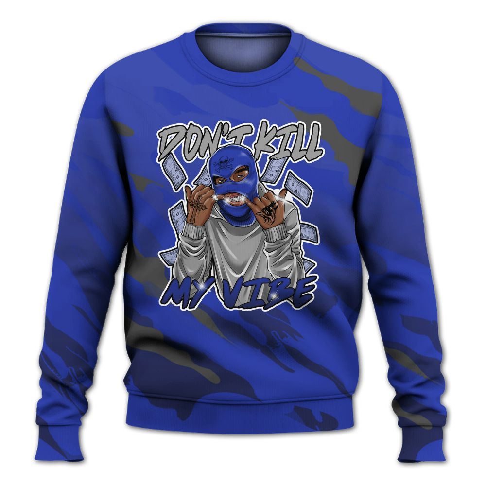 Sweatshirt To Match Air Max Plus Black Racer Blue - Vibe.Unique Colored All Over Print