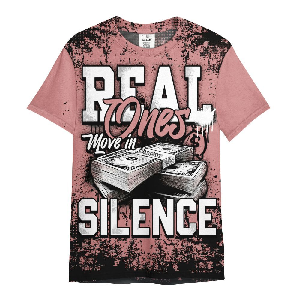 Shirt To Match Low OG Rust Pink 1s - Move In Silence Money Street Retro All Over Print