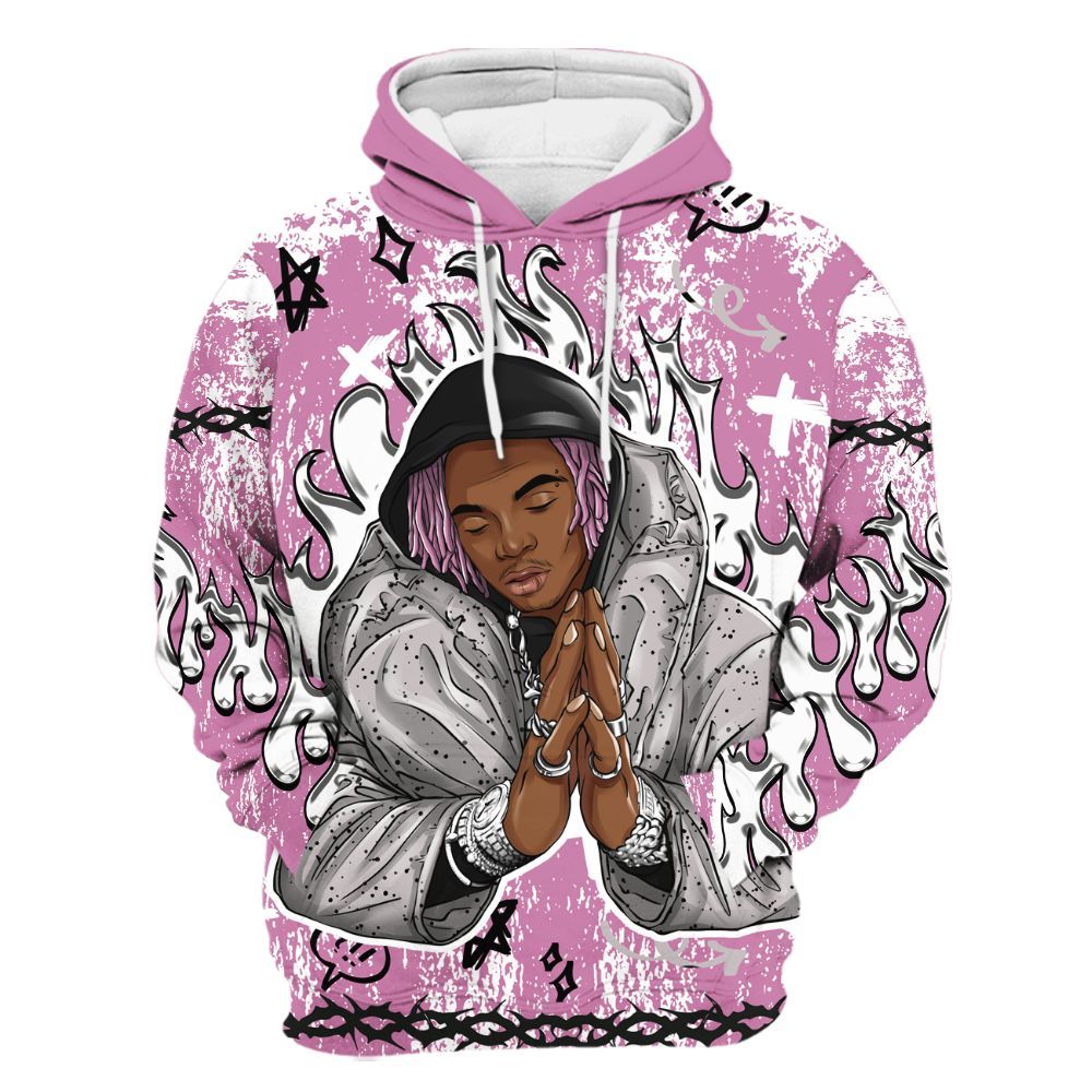 Hoodie To Match Neutral Grey Black White Orchid 4s - Trappin' Unique Graphics All Over Print