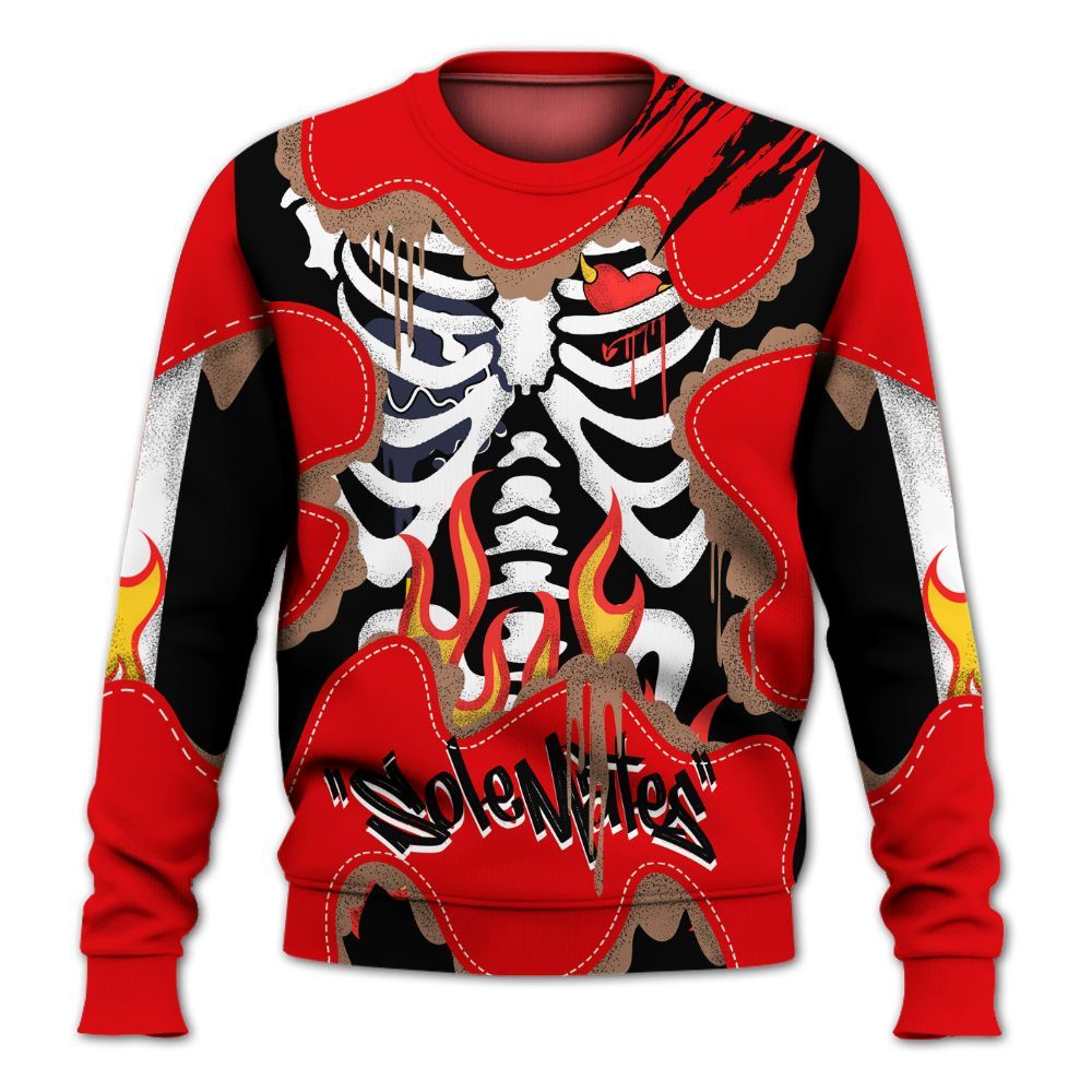 Sweatshirt To Match Low OG Howard University 1s - Skeleton Burning Heart Drip All Over Print