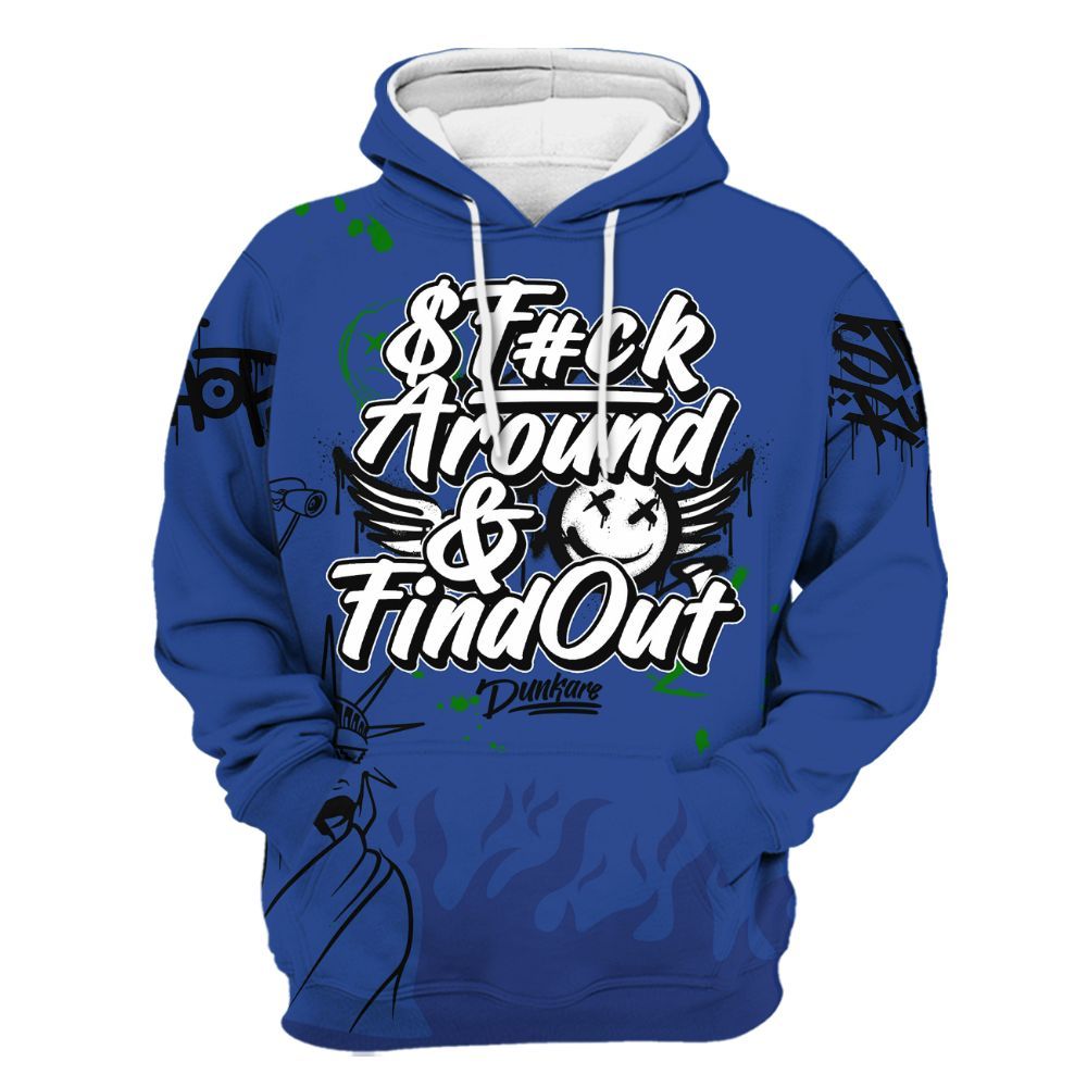 Hoodie To Match Retro Hyper Royal 13s - Graphic Fck Around Find Out All Over Print