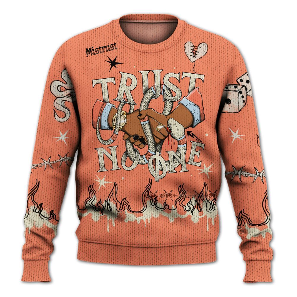 Knitted Sweater To Match DJ Khaled Crimson Bliss 5s - Trust No One Snake-Bite Doodle Crayon