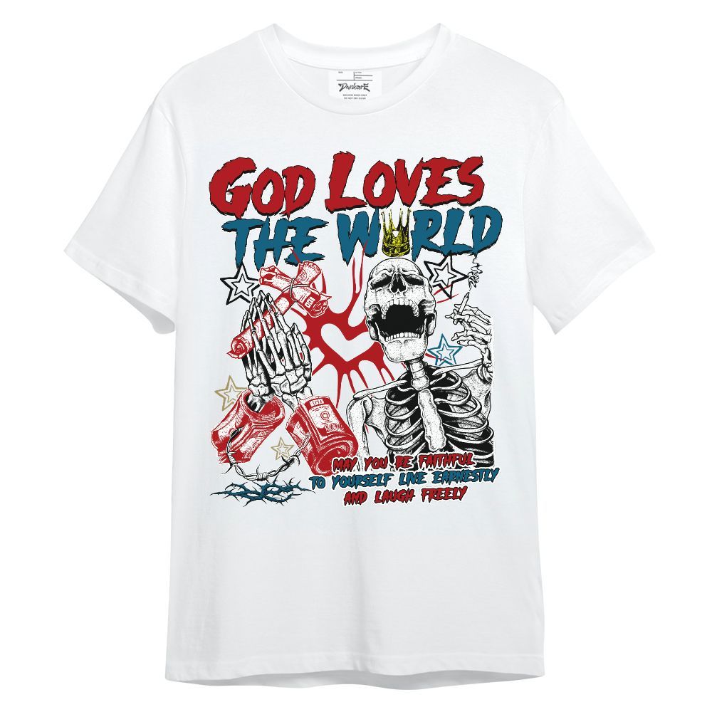 Shirt To Match OG Varsity Red 17s - God Loves The World Unisex Shirt