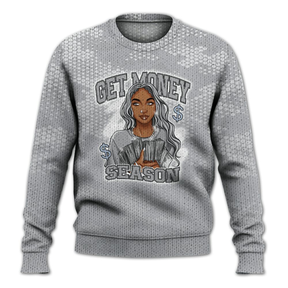 Knitted Sweater To Match Low OG Wolf Grey 1s - Get Moneys Season Banknote