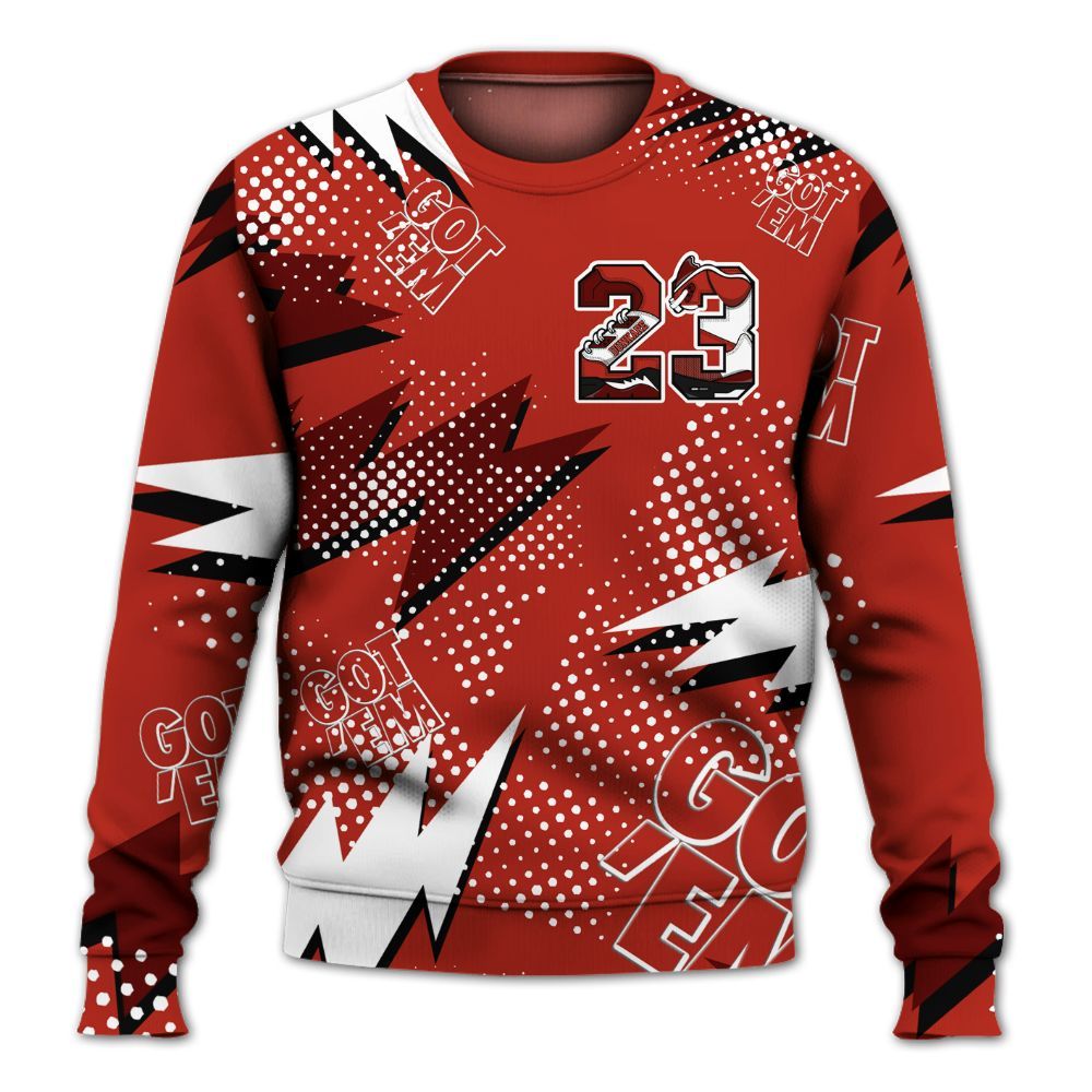 Sweatshirt To Match SP Firewood Orange 4s - Custom Name Number 23 5s All Over Print