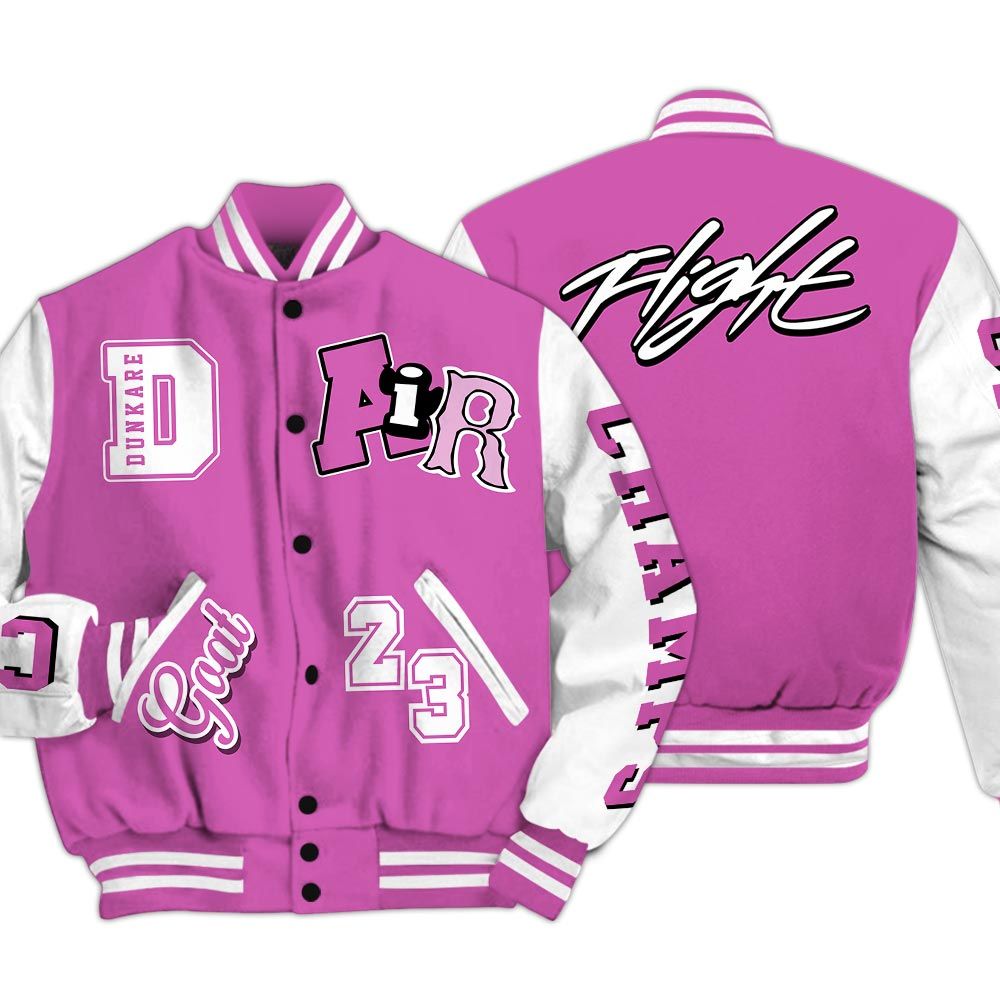 Varsity Jacket To Match Hyper Violet 4s Shirt - AIR Number 23 GOAT Baseball Varsity Jacket Unisex Outfit