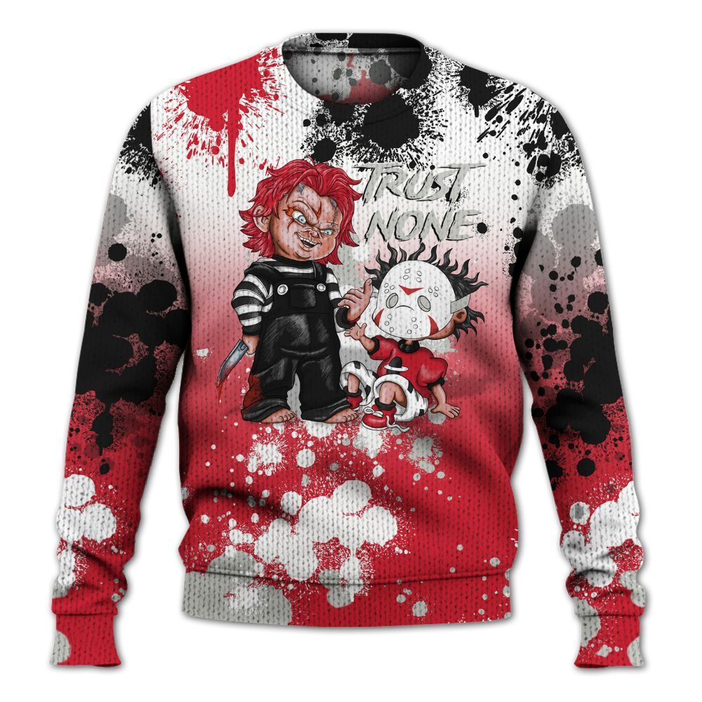 Sweater To Match Flight Club 4s - Trust No One Scary Graphic