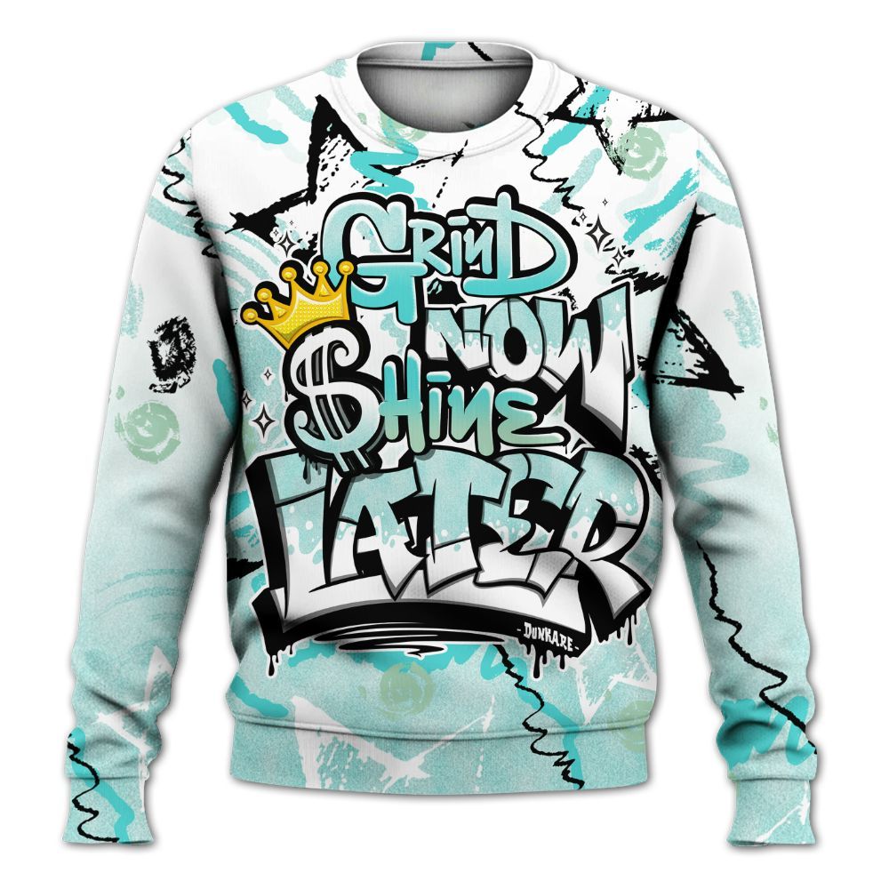 Sweatshirt To Match Low OG Washed Teal 1s - Grind Shine Later Drip All Over Print