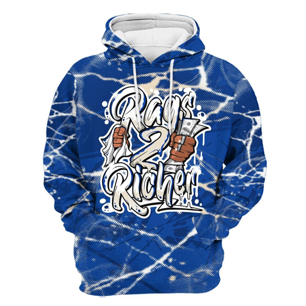Hoodie To Match Low Game Royal 1s - Rag 2 Rich Graphic All Over Print