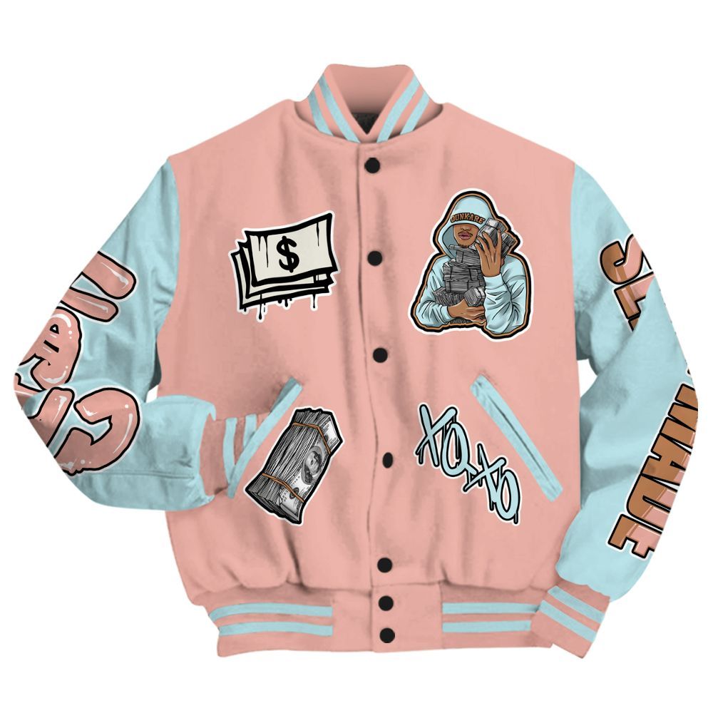 Varsity Jacket To Match Dunk Low Glacier Arctic - Selfmade Unique All Over Print