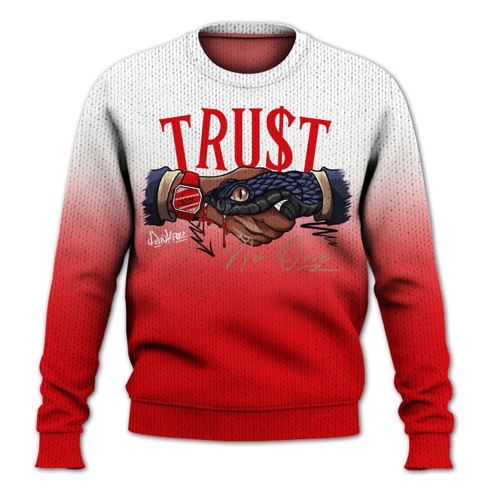 Knitted Sweater To Match Low OG Howard Bison 1s - Snake Trust No One Drip
