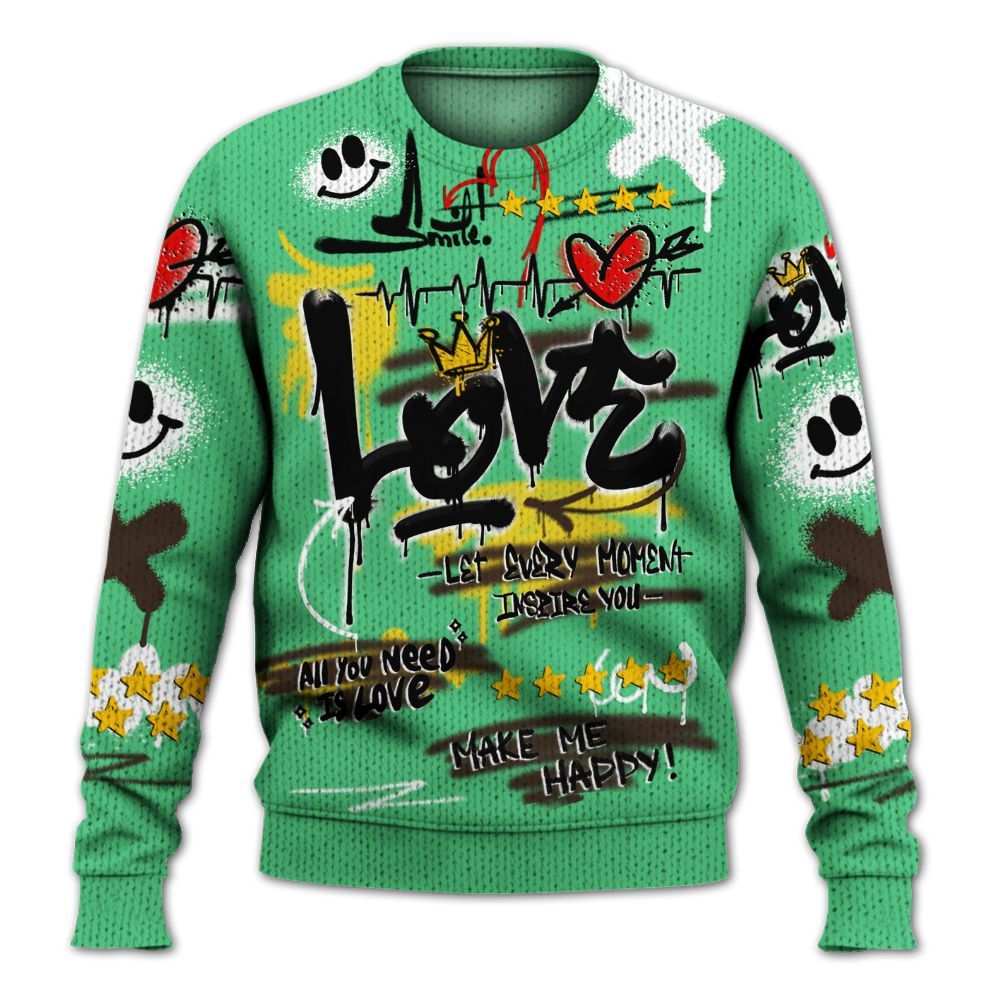 Sweater To Match SB Dunk Low Tourmaline Shirt, Happy Love Beats Graffiti Graphic