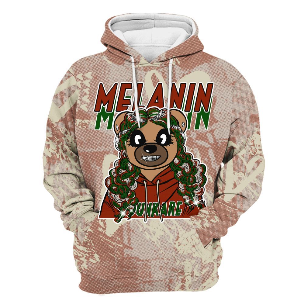 Hoodie To Match El Grito 5s - Pigments Bear Heart Grunge All Over Print