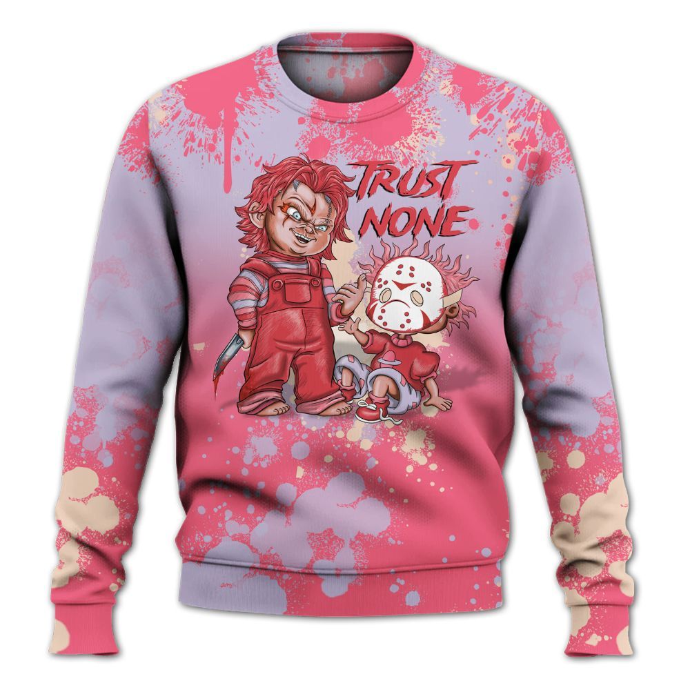 Sweatshirt To Match Peanut Butter Jelly 5s - Trust No One Scary All Over Print