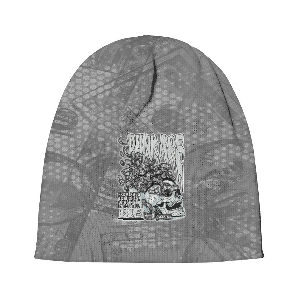 Beanie Hat To Match Black Wolf Grey 12s - From Rags To Riches Graphic