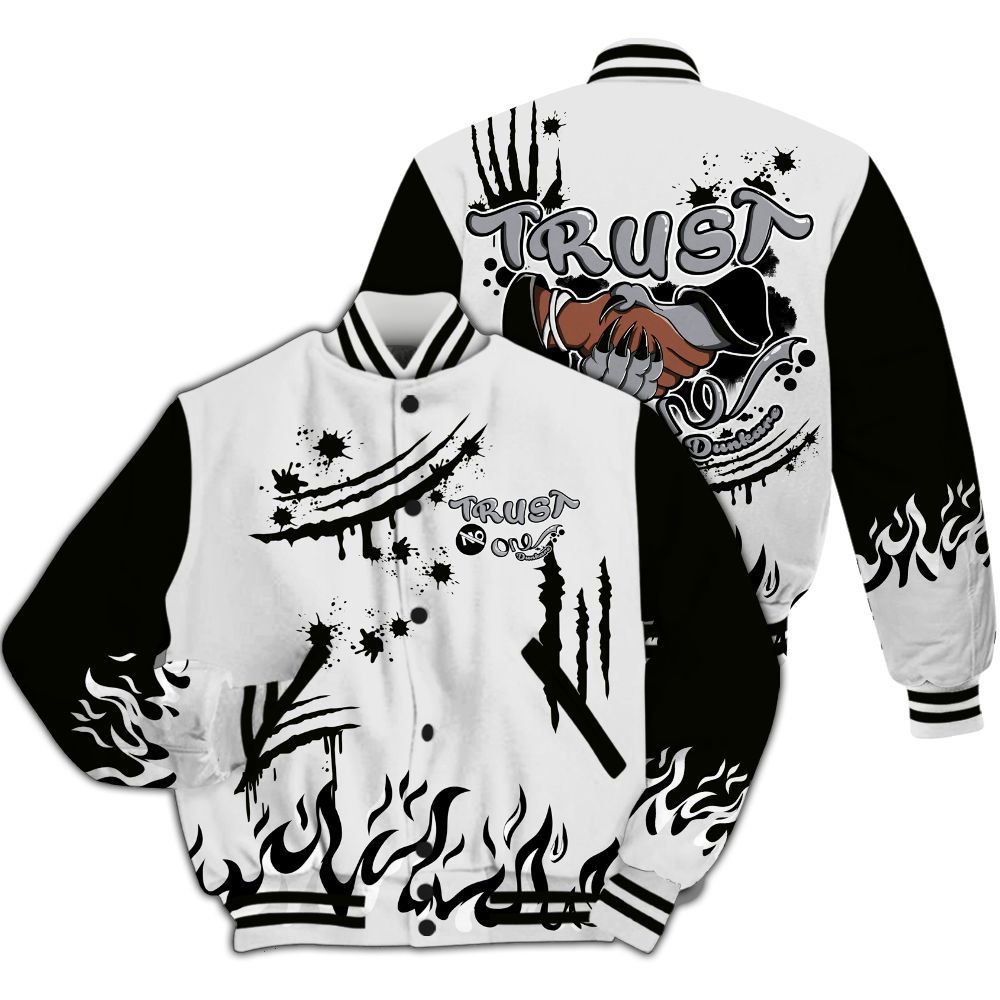 Varsity Jacket To Match Baroque Brown 12s - Graphic Trust No One All Over Print