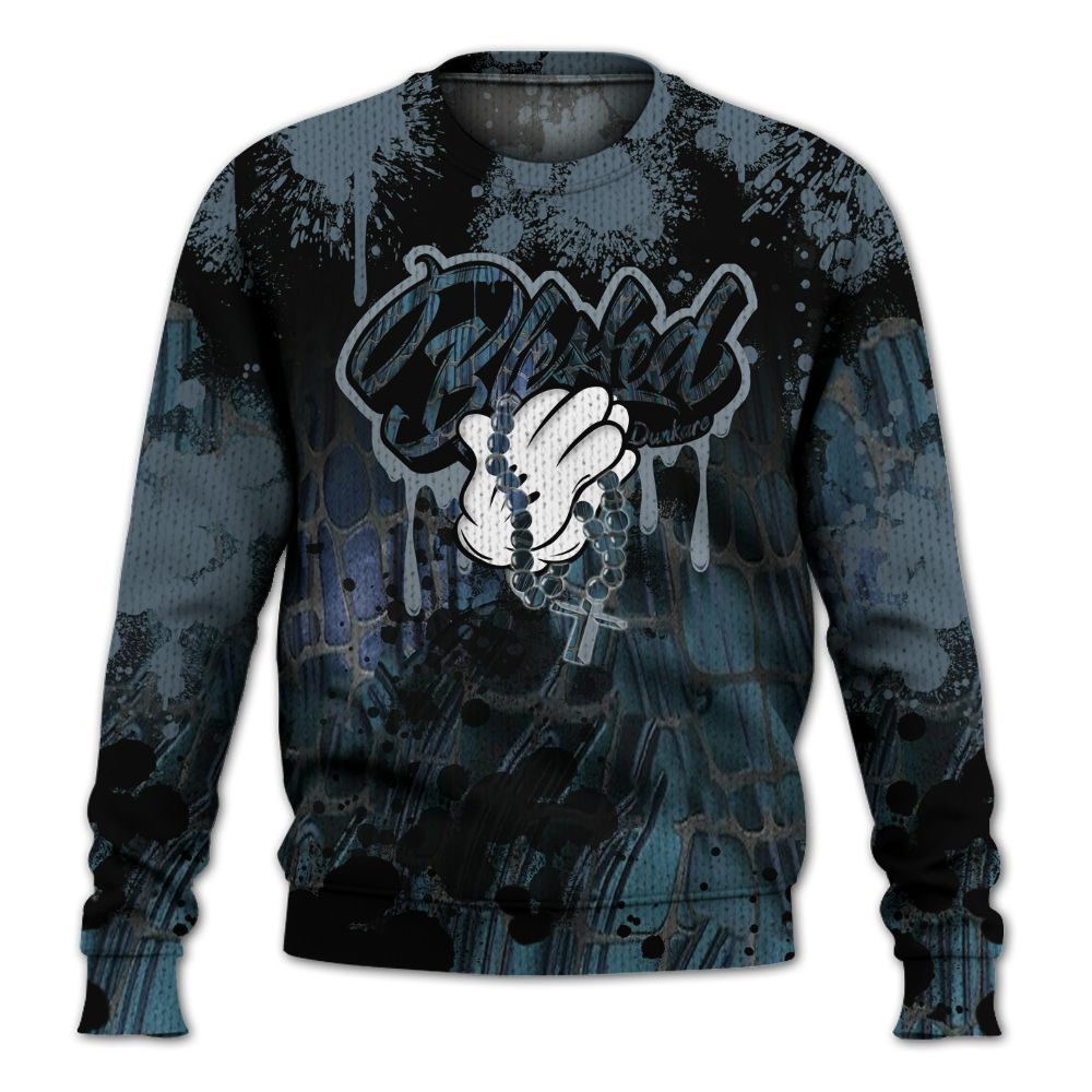 Knitted Sweater To Match Air Foamposite Kazuya Mishima - God Blessed Ink Drip
