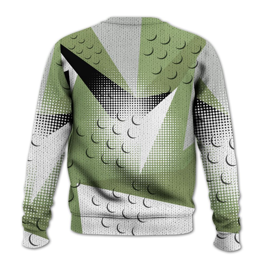 Knitted Sweater To Match Oil Green 4s - Poly Custom Name Number 23 5s