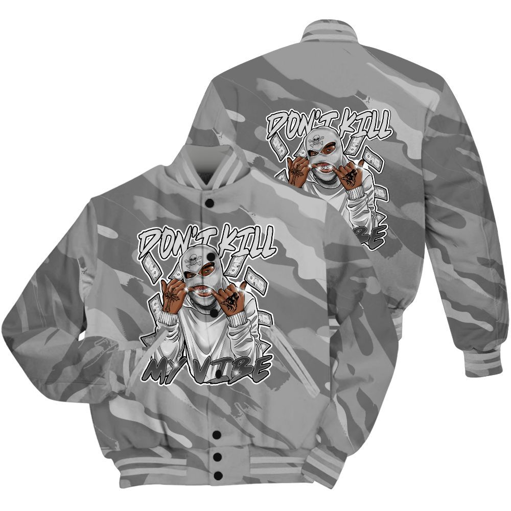 Varsity Jacket To Match Black Wolf Grey 12s Shirt - Vibe.Unique Colored All Over Print