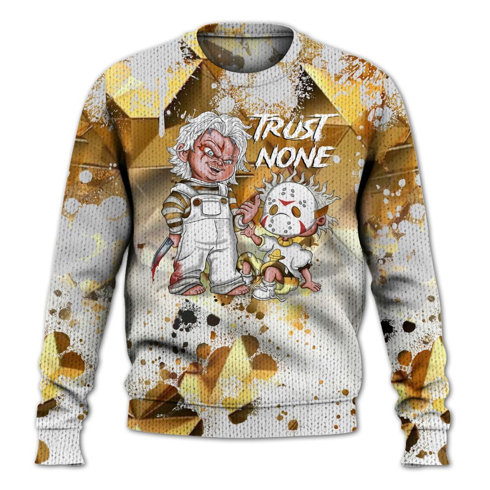 Knitted Sweater To Match NET Gold 4s - Trust No One Scary