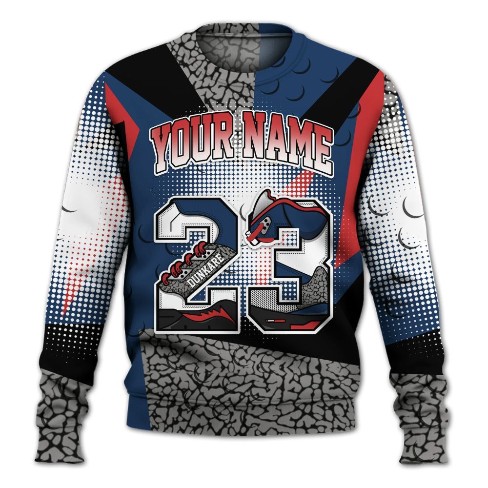 Sweatshirt To Match SP Sport Royal 3s - Poly Custom Name Number 23 5s All Over Print