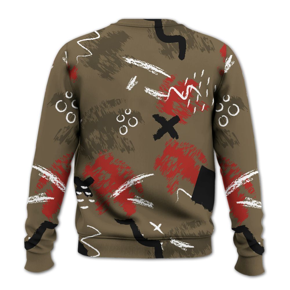 Sweatshirt To Match Olive 9s - Trust Your Madness Retro All Over Print
