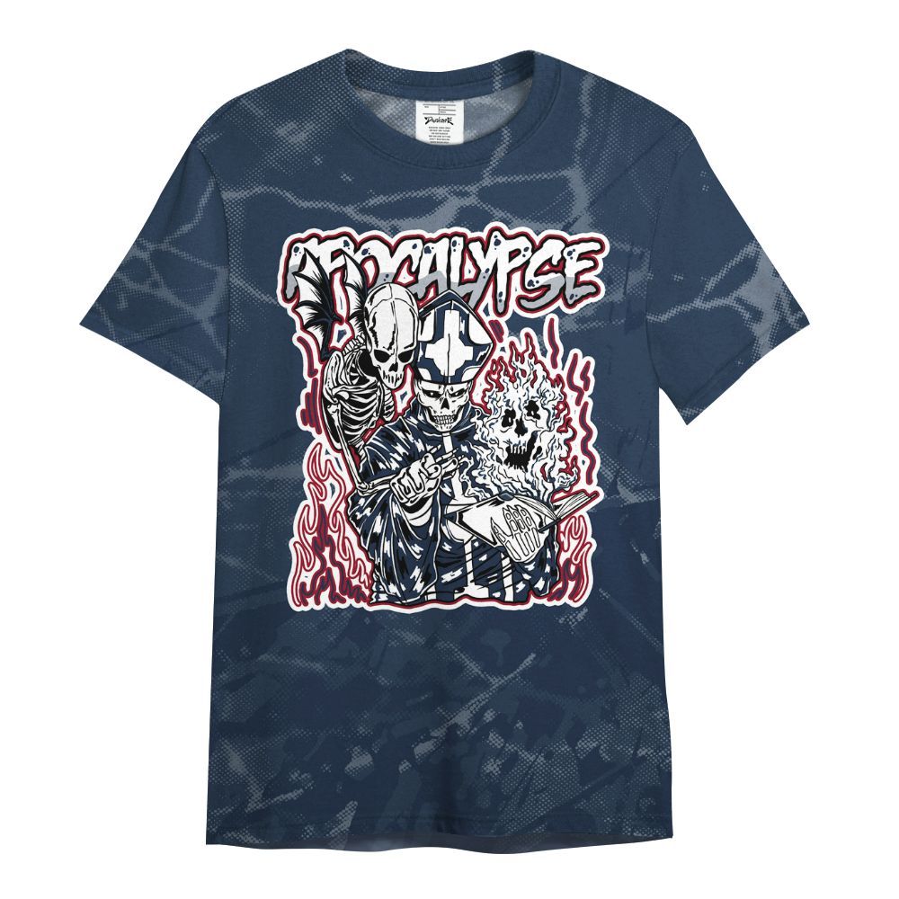 Shirt To Match White Midnight Navy 6s - Apocalypse Skeleton Profound All Over Print