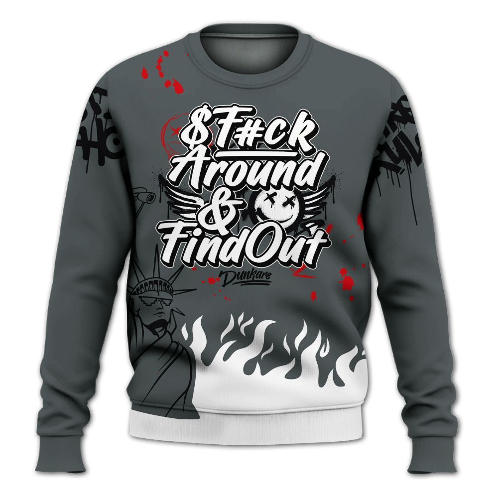 Sweatshirt To Match Black RM Nigel Sylvester 4s - Graphic Fck Around Find Out All Over Print
