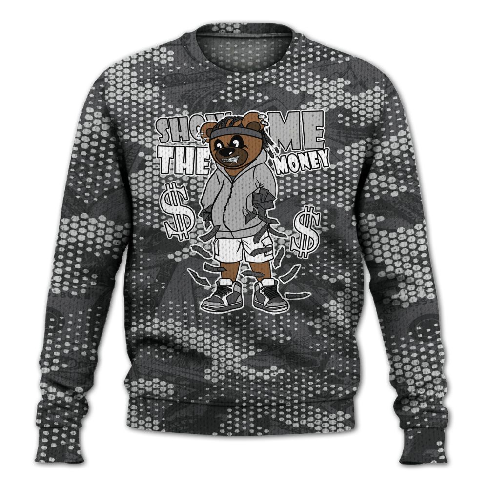 Knitted Sweater To Match White Thunder 4s - Show Me Bear Banknotes Art
