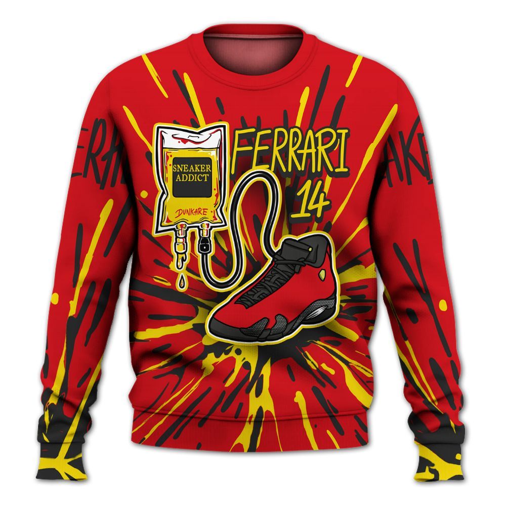 Sweatshirt To Match Ferrari 14s - Sneaker Sickness Splash All Over Print