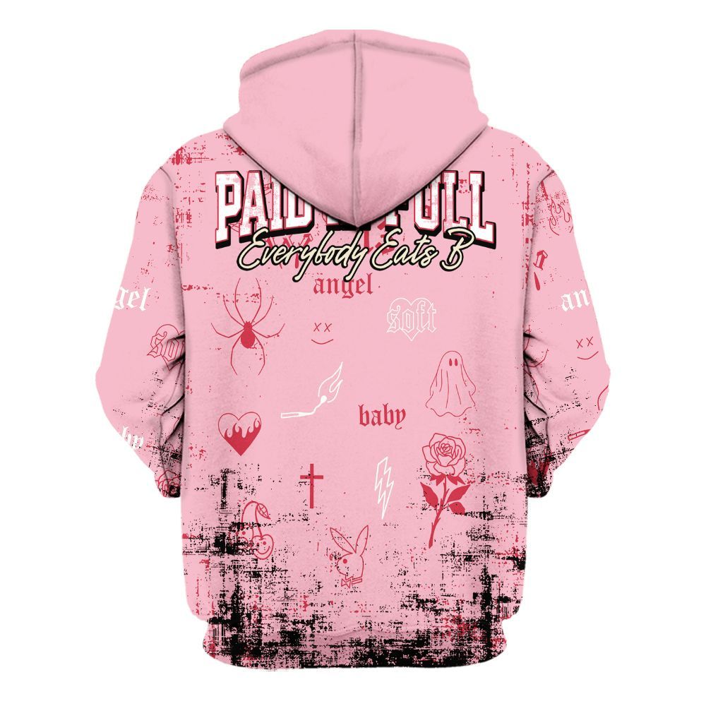 Hoodie To Match Low OG Tropical Pink 1s - Paid In Full Money All Over Print