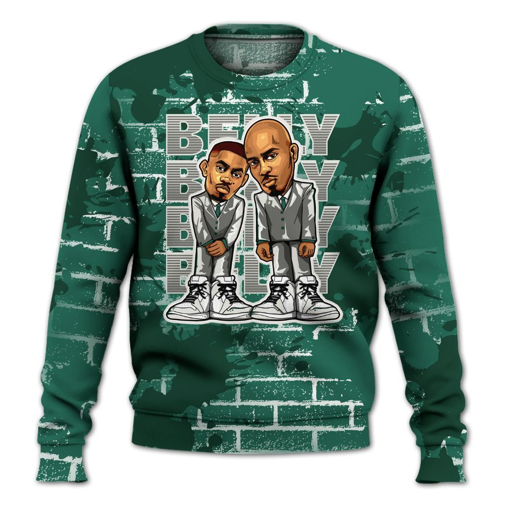 Sweatshirt To Match Oxidized Green 4s - Belly Sneakers Graphic Halloween All Over Print