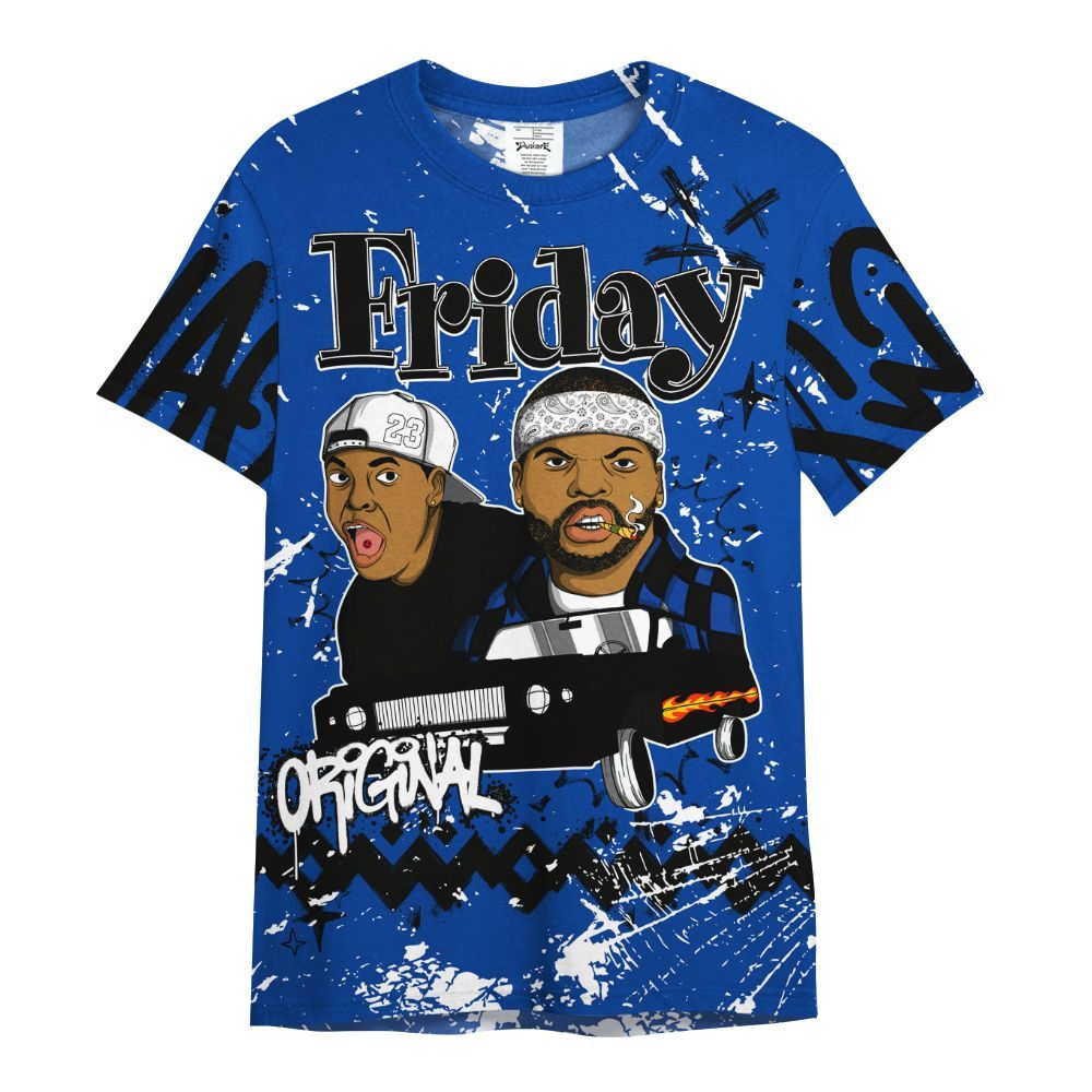 Shirt To Match Hyper Royal 12s - Friday Sneaker Crayon All Over Print