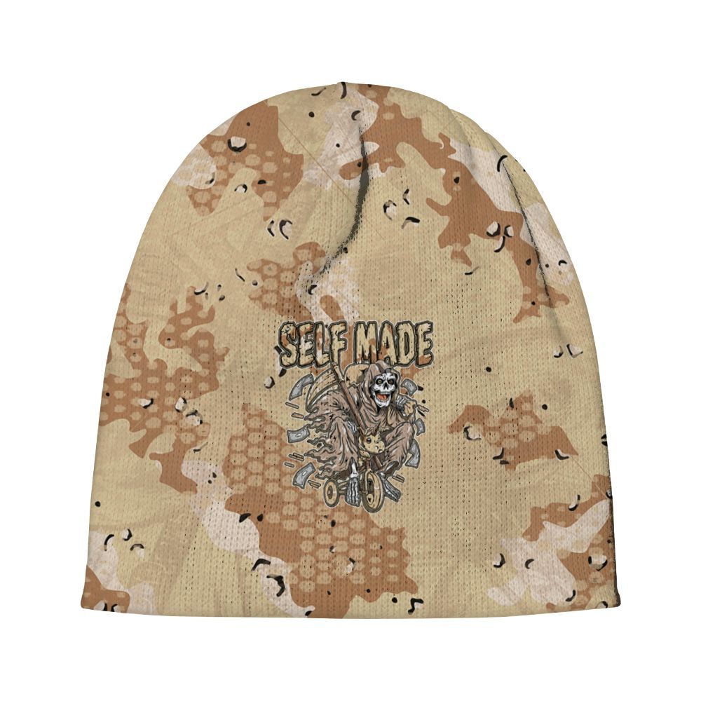 Beanie Hat To Match Desert Camo 3s - Self Make Skeleton Banknotes Art Graphic