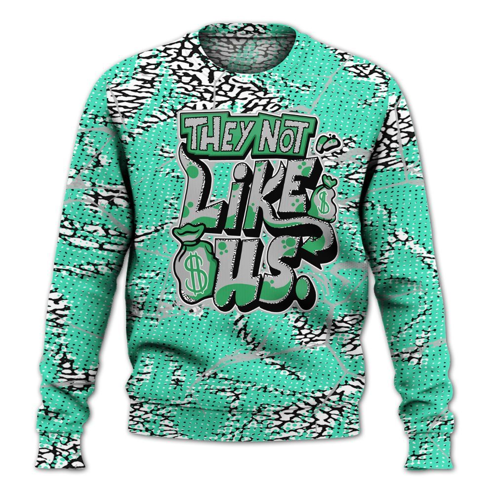 Sweatshirt To Match Black Green Glow 3s - Dislike Us Graphic All Over Print