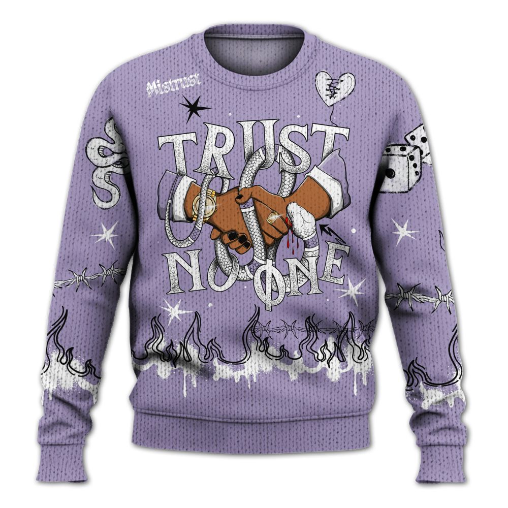 Knitted Sweater To Match Low Pure Violet 11s - Trust No One Snake-Bite Doodle Crayon