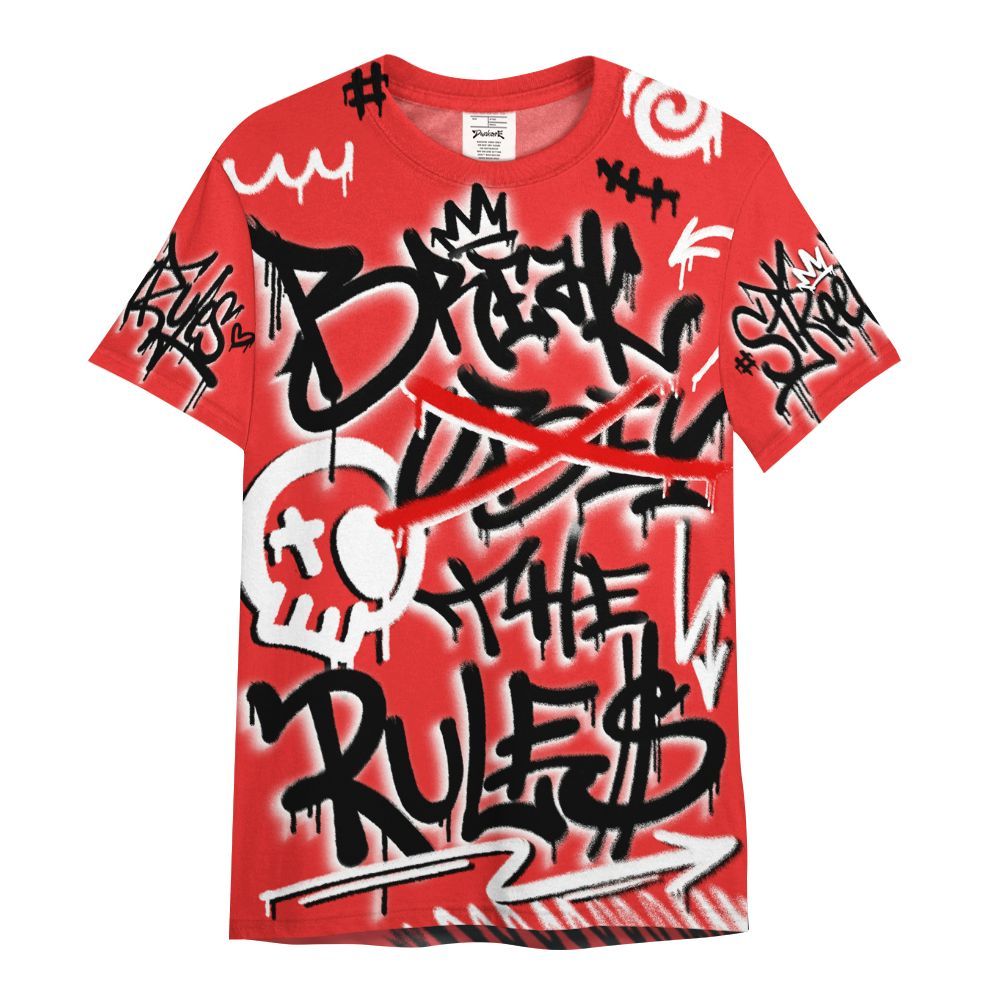 Shirt To Match Red Thunder 4s - Break Rules Streetwear All Over Print