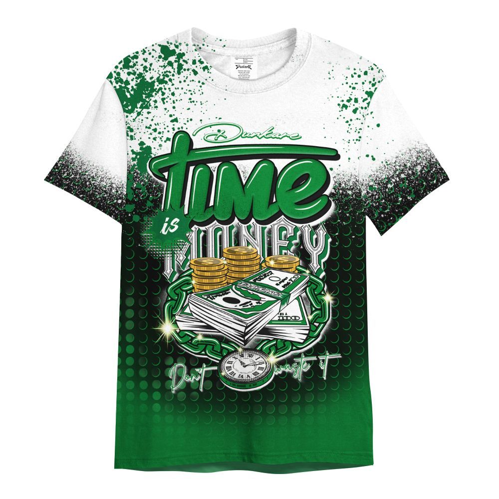 Shirt To Match Lucky Green 1s - Halftone Time Is Money All Over Print