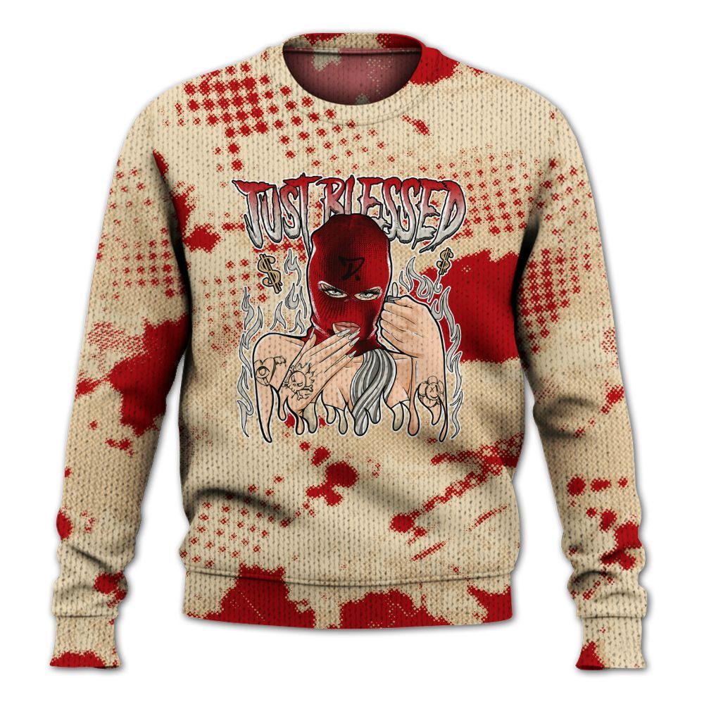 Knitted Sweater To Match Dunk Low Strawberry Waffle - Blessed!! Smoke Dot