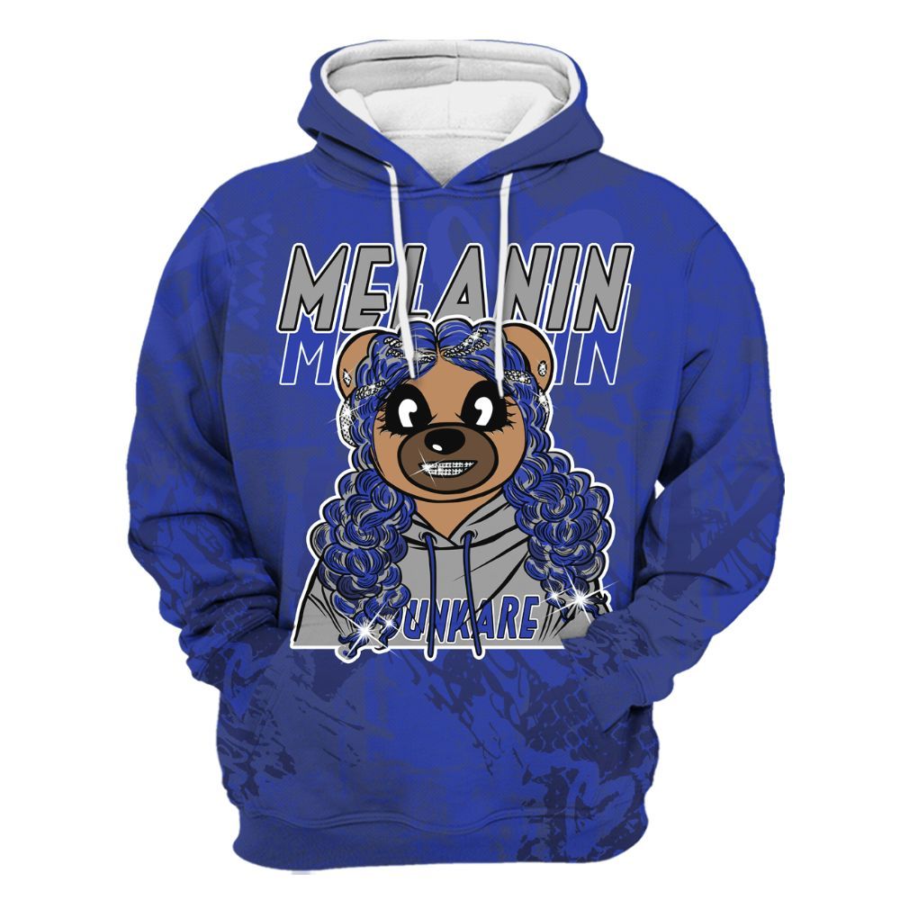 Hoodie To Match Air Max Plus Black Racer Blue - Pigments Bear Heart Grunge All Over Print