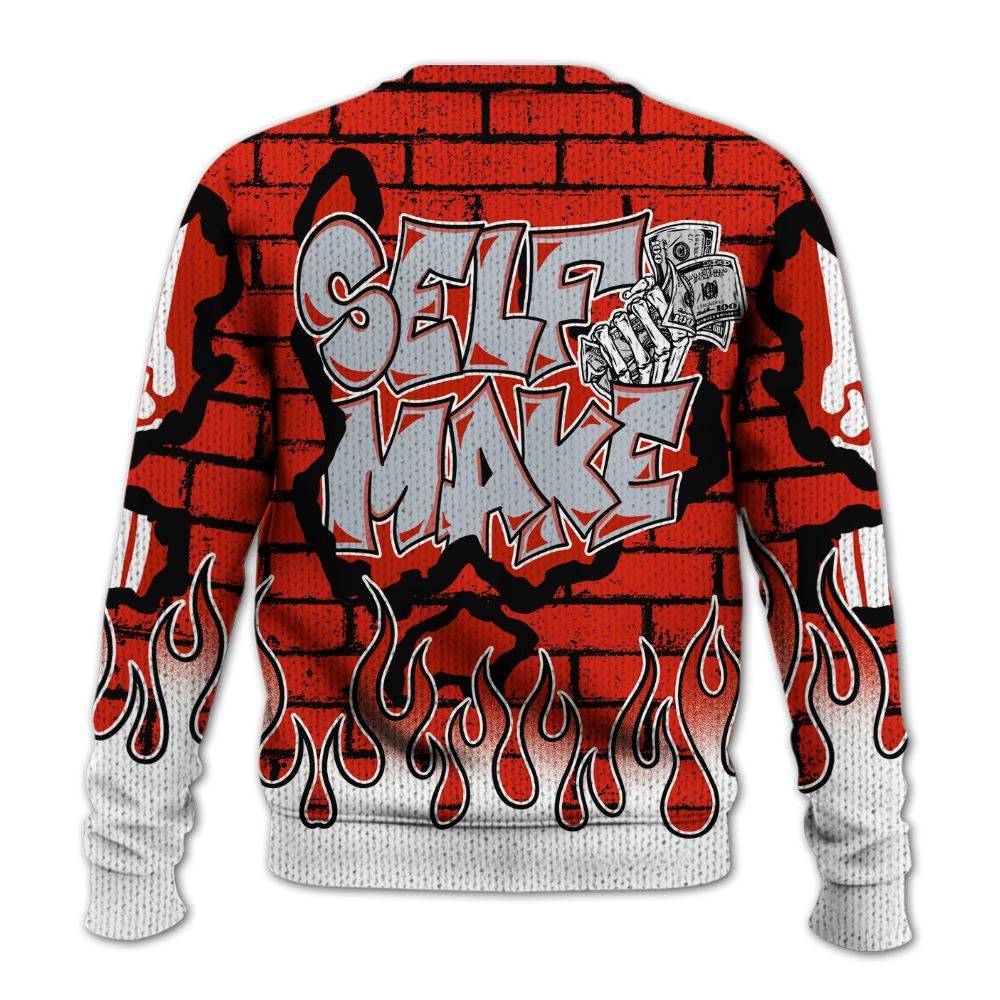 Knitted Sweater To Match Retro Cherry 11s - Self Make Skeleton Crashed