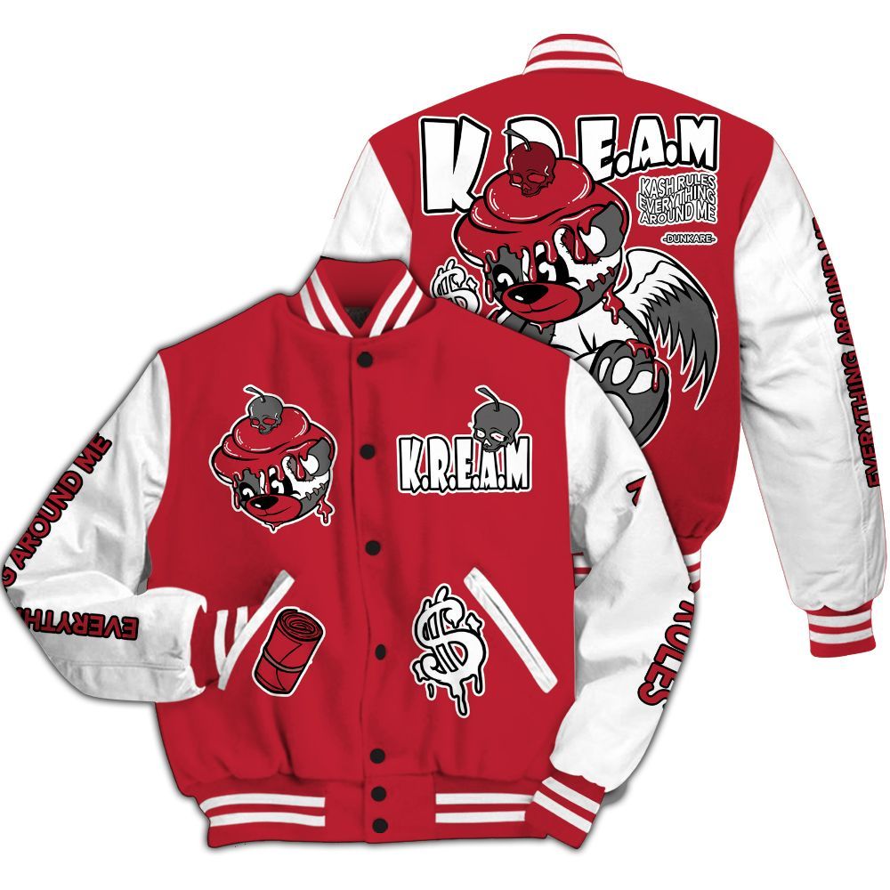 Varsity Jacket To Match Red Flint 13s - Loot Bear All Over Print