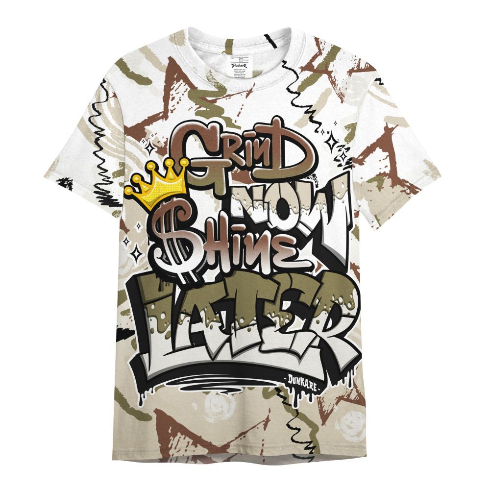 Shirt To Match Sail Neutral Olive 6s - Grind Shine Later Drip All Over Print
