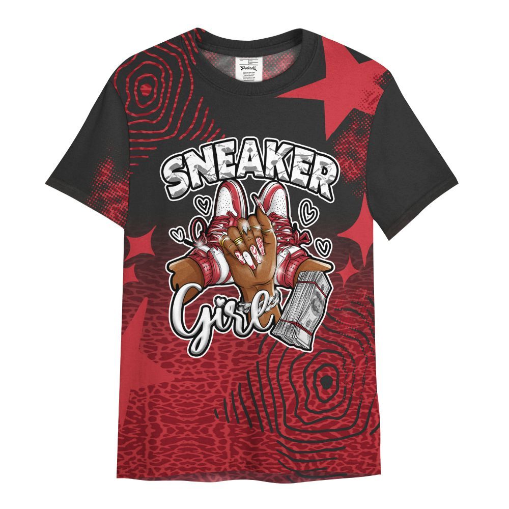 Shirt To Match High OG Varsity Red 1s - Sneakerz Girlz Unique Starz All Over Print