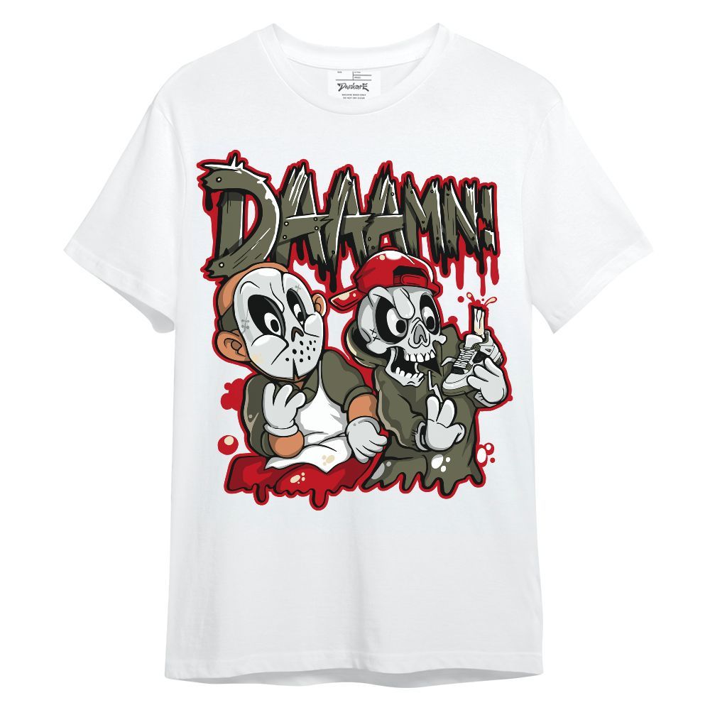 Shirt To Match Low OG Medium Olive 1s - Damn Shoe Graphic Unisex Shirt